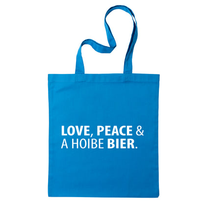 Tasche "Love, Peace & A Hoibe Bier" - meinherzschlag.de