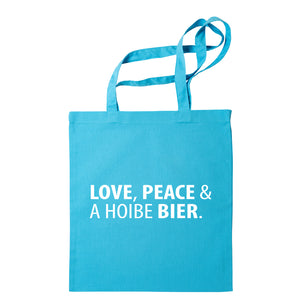 Tasche "Love, Peace & A Hoibe Bier" - meinherzschlag.de