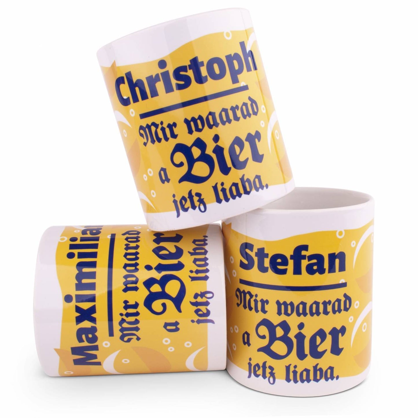 Tasse "Bier waarad ma jetz liaba" mit Wunschname - meinherzschlag.de