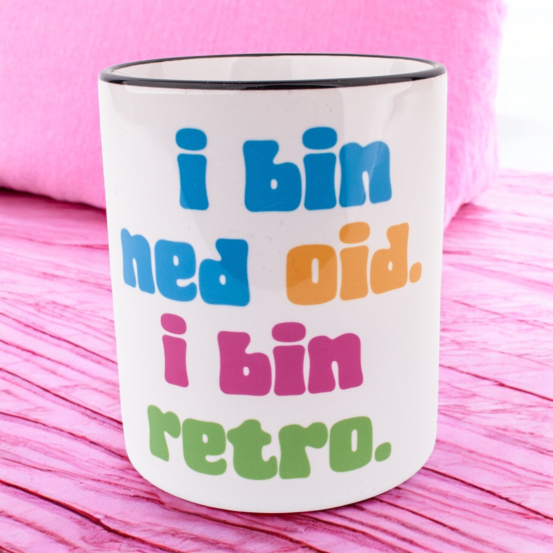 Tasse "I bin ned oid. I bin retro." - meinherzschlag.de