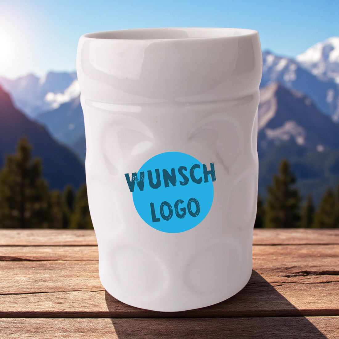 Maßkrug-Kaffeetasse &quot;Wunschlogo&quot;