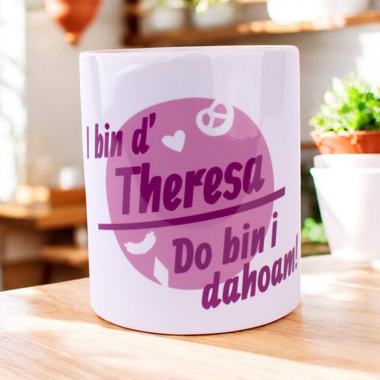 Tasse "Do bin i dahoam" mit Wunschname - meinherzschlag.de