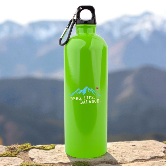 Edelstahl - Trinkflasche "Berg. Life. Balance." - meinherzschlag.de