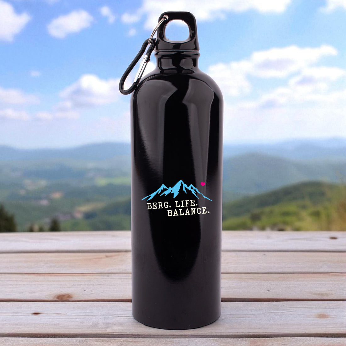 Edelstahl-Trinkflasche &quot;Berg. Life. Balance.&quot;