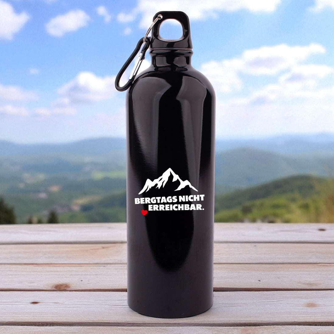 Edelstahl-Trinkflasche &quot;Bergtags nicht erreichbar&quot;