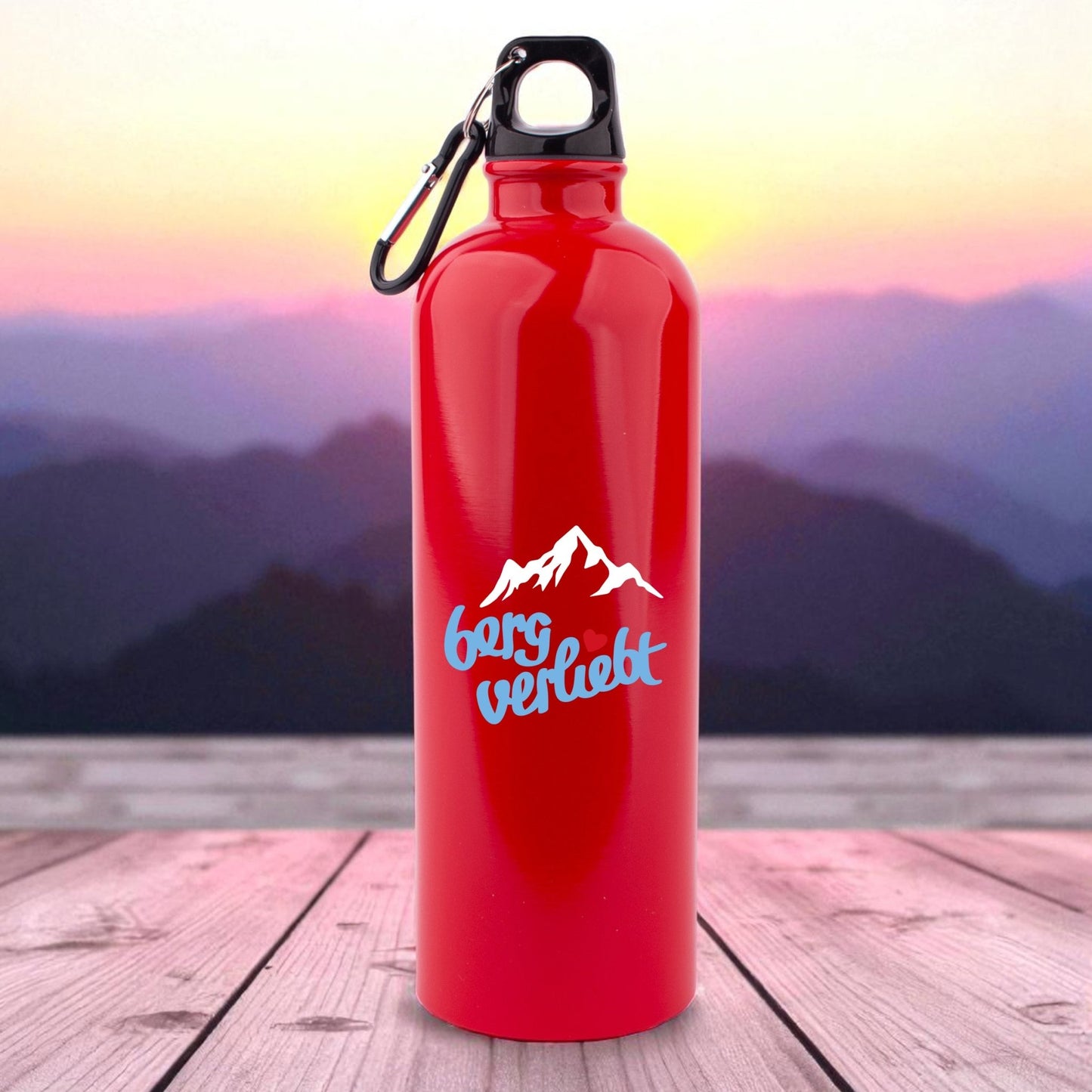 Edelstahl - Trinkflasche "bergverliebt" - meinherzschlag.de