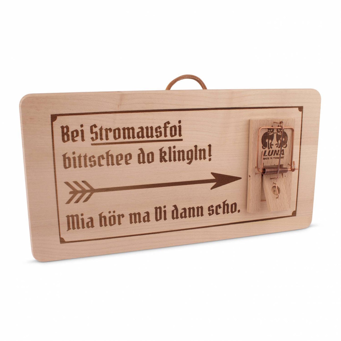 Holzschild "Stromausfoi" - meinherzschlag.de