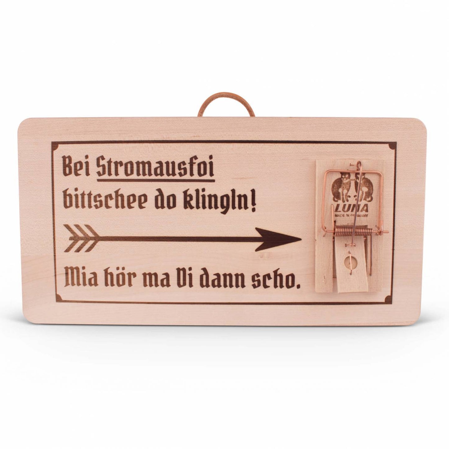 Holzschild "Stromausfoi" - meinherzschlag.de