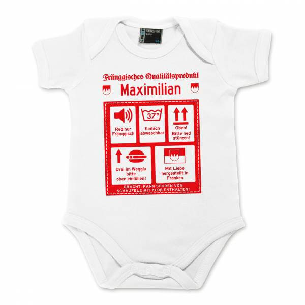 Baby Body "Fränggisches Qualitätsprodukt" mit Wunschname