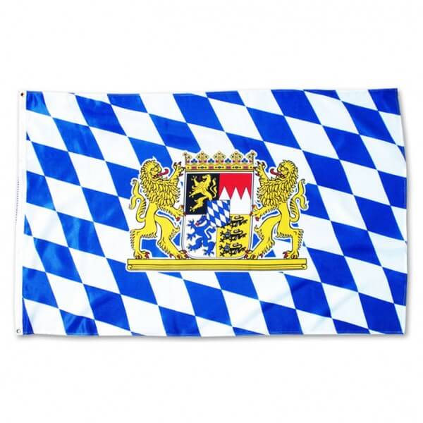 Flagge mit Bayern Wappen und Löwen