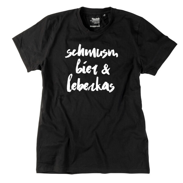 Herren-Shirt "schmusn, bier & leberkas"