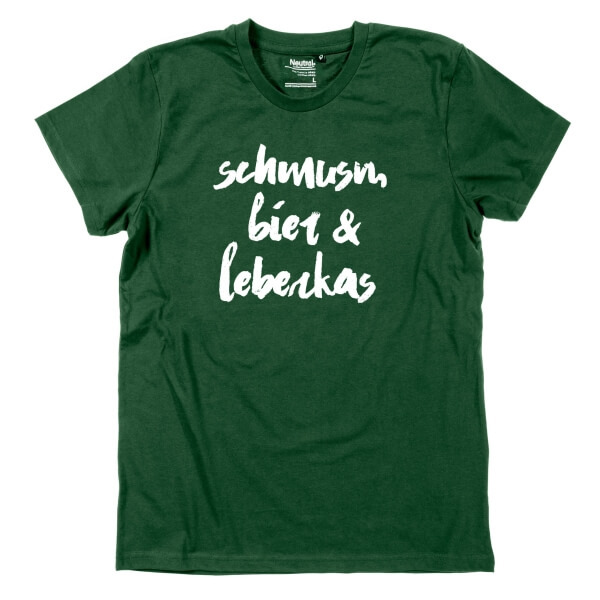 Herren-Shirt "schmusn, bier & leberkas"