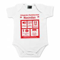 Baby Body "Fränggisches Qualitätsprodukt" mit Wunschname Größe: 62 (3 - 6 Monate)