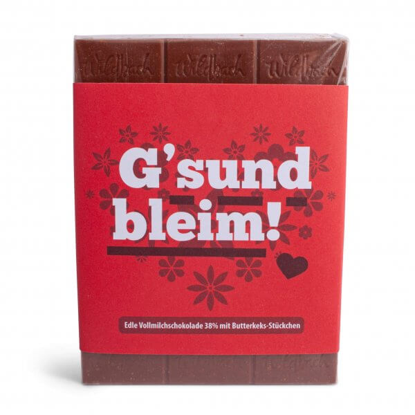 Schokolade "G'sund bleim!"