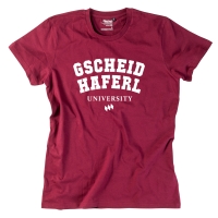 Herren-Shirt "Gscheidhaferl University" L bordeaux
