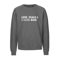 Sweatshirt "Love, Peace & A Hoibe Bier" XXL grau