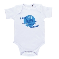 Baby Body "Do bin i dahoam" mit Wunschname 62 blau