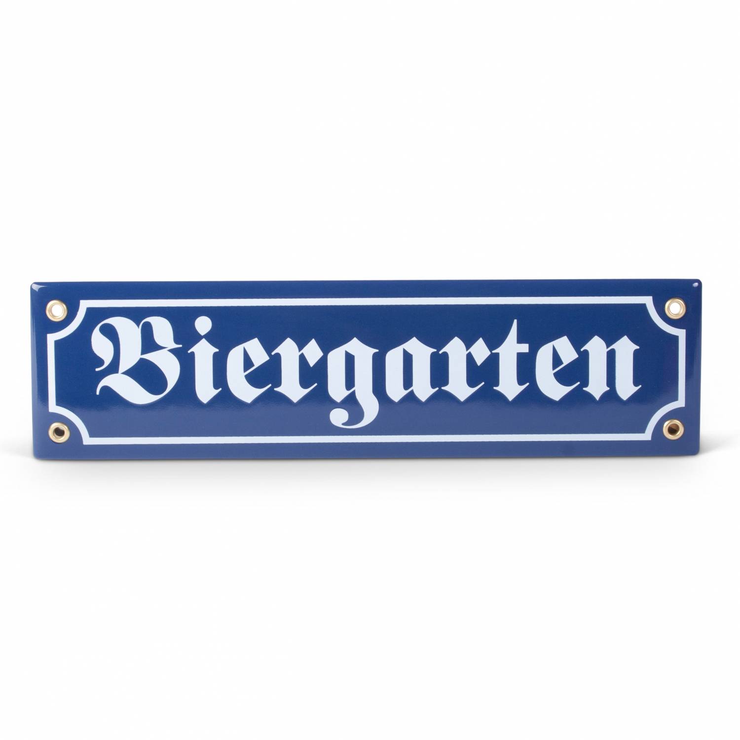 Dekoration für Haus Straßenschildoptik Garten Partykeller Bavariashop Emaille-Schild Biergarten Blau Weiß