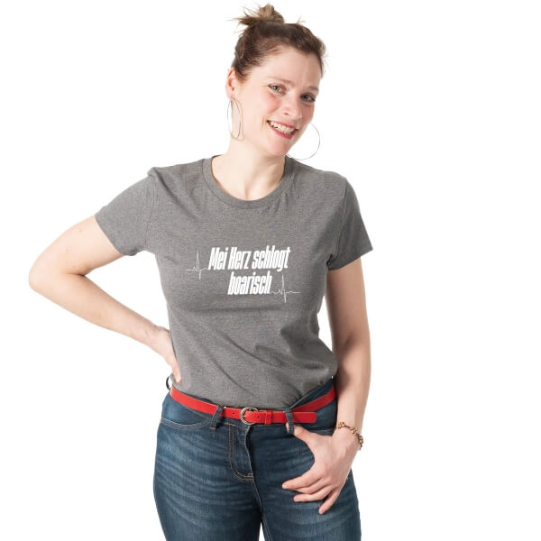 Damen-Shirt "Mei Herz schlogt boarisch"