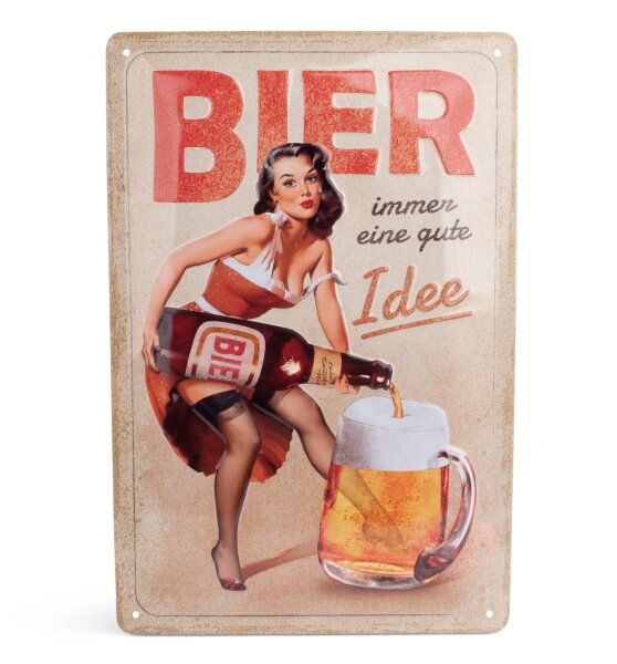 Blechschild "Bier immer eine gute Idee"